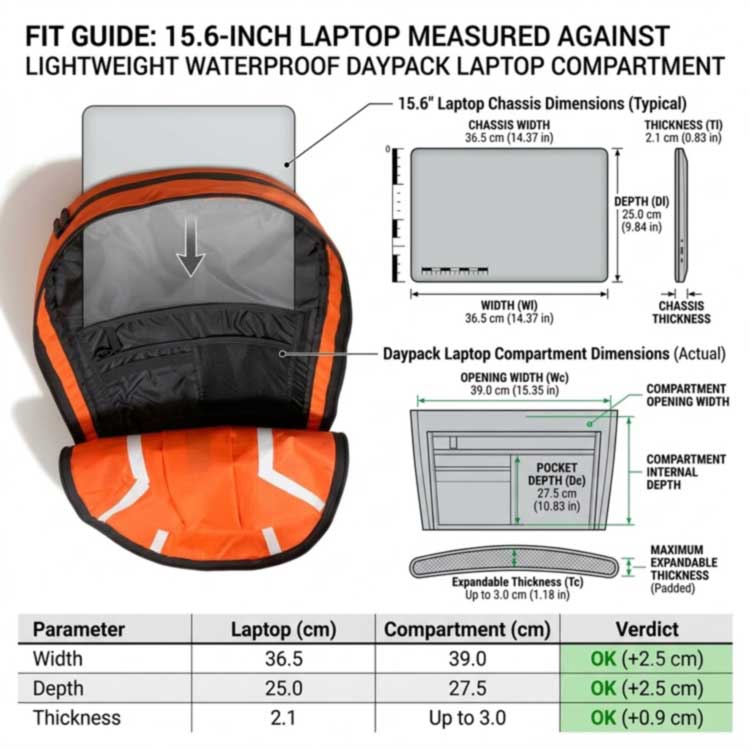 15.6 Inch Waterproof Bag Laptop OEM Pandhuan Tuku