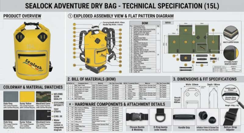 Tech Pack kanggo Tas Anti banyu - Apa sing Ditemtokake
